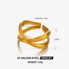 Ladies Stainless Steel Geometric Cross Ring With Electroplating Design And Irregular Shape