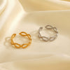 Ladies Stainless Steel Geometric Cross Ring With 18K Gold Plated Electroplating Hip Hop Style