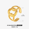 Ladies Stainless Steel Geometric Cross Ring With Real Gold Plated Electroplating