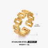 Ladies Stainless Steel Geometric Cross Ring With Real Gold Plated Electroplating