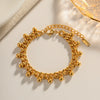 Ladies Stainless Steel Geometric Cuban Chain Round Bead Tassel Electroplated Bracelet Jewelry