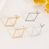 Ladies Stainless Steel Geometric Design Electroplated Earrings