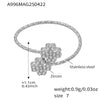 Ladies 316L Stainless Steel Geometric Fourleaf Flower Ring Electroplated Jewelry Accessories