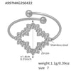 Ladies 316L Stainless Steel Geometric Fourleaf Flower Ring Electroplated Jewelry Accessories