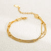 Ladies Stainless Steel Geometric Gold Bead Electroplated Bracelet Jewelry
