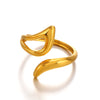 Ladies Stainless Steel Geometric Hollow Ring Electroplated Design