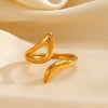 Ladies Stainless Steel Geometric Hollow Ring Electroplated Design