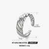 Ladies Stainless Steel Geometric Irregular Hip Hop Adjustable Ring With Electroplating