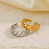 Ladies Stainless Steel Geometric Irregular Hip Hop Adjustable Ring With Electroplating
