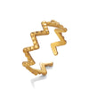 Ladies Stainless Steel Geometric Irregular Line Open Adjustable Folding Angle Ring Electroplated