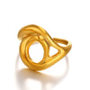 Ladies Stainless Steel Geometric Irregular Shaped Hollow Opening Electroplated Ring