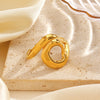 Ladies Stainless Steel Geometric Irregular Shaped Hollow Opening Electroplated Ring