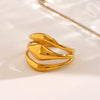 Ladies Stainless Steel Geometric Multilayer Line Hip Hop Exaggerated Vacuum Plated Ring