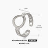 Ladies Stainless Steel Geometric Oval Hollow Electroplated Ring
