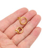 Ladies Stainless Steel Geometric Round Hollow Electroplated Earrings