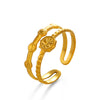 Ladies Stainless Steel Geometric Round Opening Adjustable Ring 18K Gold Plated