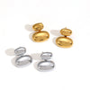 Ladies Stainless Steel Geometric Simple Electroplated Pea Earrings