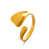 Ladies Stainless Steel Geometric Smooth Hip Hop Ring With Electroplating