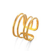 Ladies Stainless Steel Geometric Style Electroplated Ring