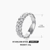 Ladies Stainless Steel Geometric Twist Opening Adjustable Ring With Real Gold Electroplated