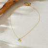 Ladies Stainless Steel Goldplated Necklace With Fashion Simple Fresh Oil Dripping Blue Starfish Pendant And Snake Bone Chain