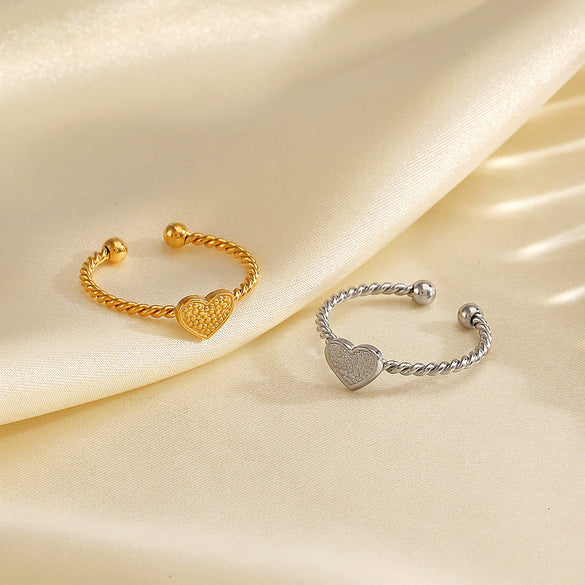 Ladies Stainless Steel Heart Shape Electroplating Love Ring