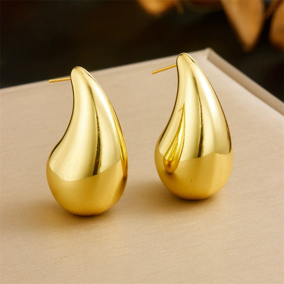 Ladies Stainless Steel Hollow Smooth Water Drop Bracelet With Love Bells Pattern Electroplated