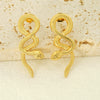 Ladies 316L Stainless Steel 18K Gold Plated Snake Earrings Animal Style