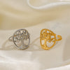 Ladies Stainless Steel Life Tree Round Ring With Electroplating