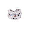Ladies Stainless Steel Open Personality Ring With Color Zircon Electroplated In Geometric Style