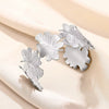 Ladies Stainless Steel Open Wide Edition Hollow Geometric Flower Leaf Exaggerated Style Electroplated Bracelet