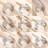 Ladies Stainless Steel Open Wide Edition Hollow Geometric Flower Leaf Exaggerated Style Electroplated Bracelet