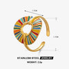 Ladies Stainless Steel Rhinestones Geometric Round Hollow Electroplated Ring