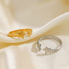 Ladies Stainless Steel Star Open Ring Electroplated
