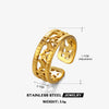 Ladies Stainless Steel Star Pattern Vshaped Hip Hop Ring Electroplated Jewelry Wholesale