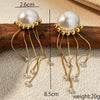 Ladies Stainless Steel Titanium Steel Retro Geometric Style Electroplated Tassel Earrings