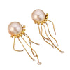 Ladies Stainless Steel Titanium Steel Retro Geometric Style Electroplated Tassel Earrings