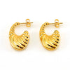 Ladies 316L Stainless Steel U Shaped Electroplated Earrings