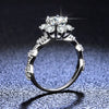 Ladies 925 Sterling Silver Sunflower Ring With Moissanite And Classic Sixclaw Design