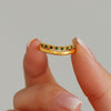 Ladies Tail Ring Stainless Steel 316L Stainless Steel Green Zircon Geometric Electroplating 18K Gold Plated