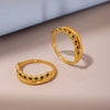 Ladies Tail Ring Stainless Steel 316L Stainless Steel Green Zircon Geometric Electroplating 18K Gold Plated