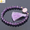 Ladies Tassel Natural Stone Crystal Beaded Minimalist Polished Bracelet