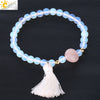 Ladies Tassel Natural Stone Crystal Beaded Minimalist Polished Bracelet