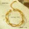 Ladies Titanium Steel And Stainless Steel Bracelet Plated 18K Gold Inlaid Zircon Geometric Fashion Jewelry