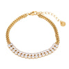 Ladies Titanium Steel And Stainless Steel Bracelet Plated 18K Gold Inlaid Zircon Geometric Fashion Jewelry