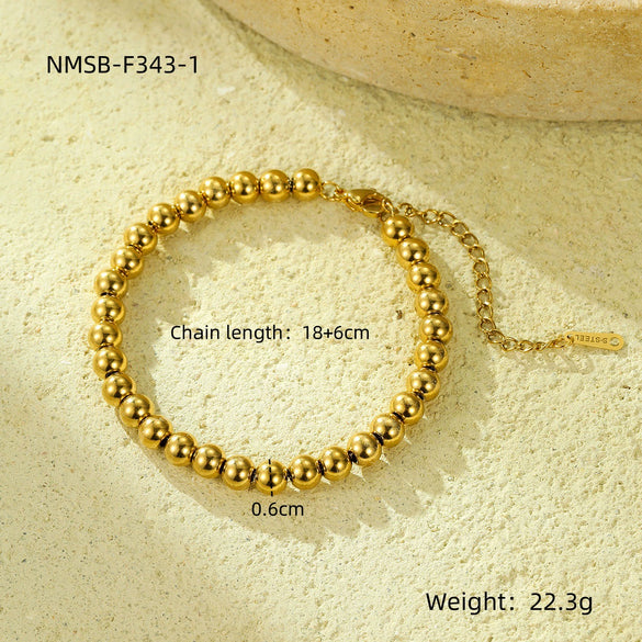 Ladies Titanium Steel And Stainless Steel Bracelet Plated 18K Gold Inlaid Zircon Geometric Fashion Jewelry