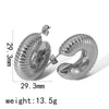 Ladies Titanium Steel And Stainless Steel Exaggerated Niche Geometric Ushape And Drop Shape Threaded Earrings With Electroplating