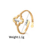 Ladies Titanium Steel And Stainless Steel Irregular Geometric Ring With 18K Gold Plated Electroplating Style