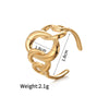 Ladies Titanium Steel And Stainless Steel Irregular Geometric Ring With 18K Gold Plated Electroplating Style