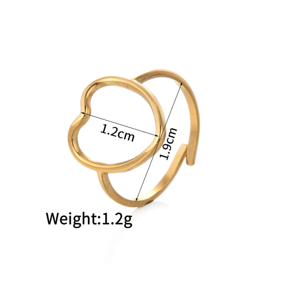 Ladies Titanium Steel And Stainless Steel Irregular Geometric Ring With 18K Gold Plated Electroplating Style